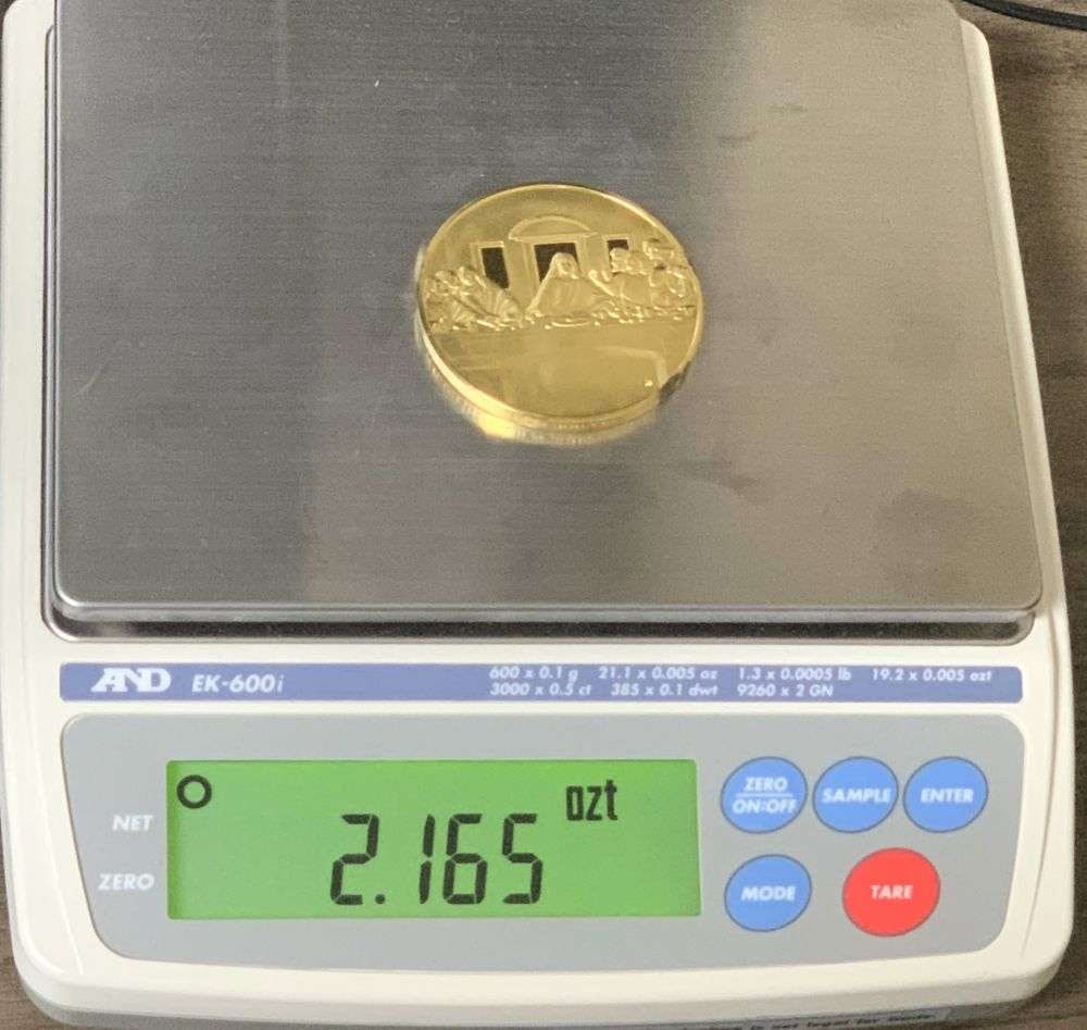 Vintage The Last Supper c.1495-1497 Leonardo Da Vinci 24k Gold over Sterling Silver 2.165 ozt (1 of 6)