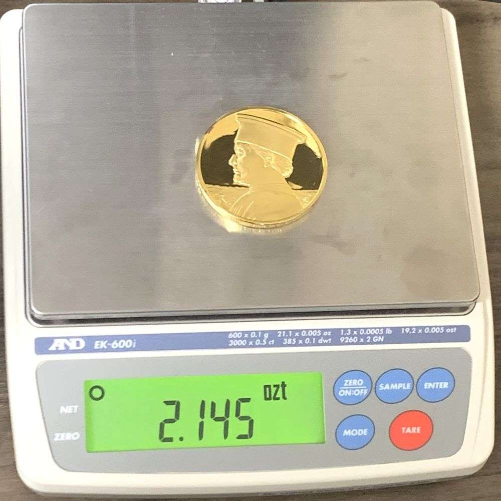 Vintage Duke of Urbino 1465 Piero Della Francesca 24k Gold Over Sterling Silver 2.145 ozt: Winner shall receive the exact coin shown here. (MR/B)