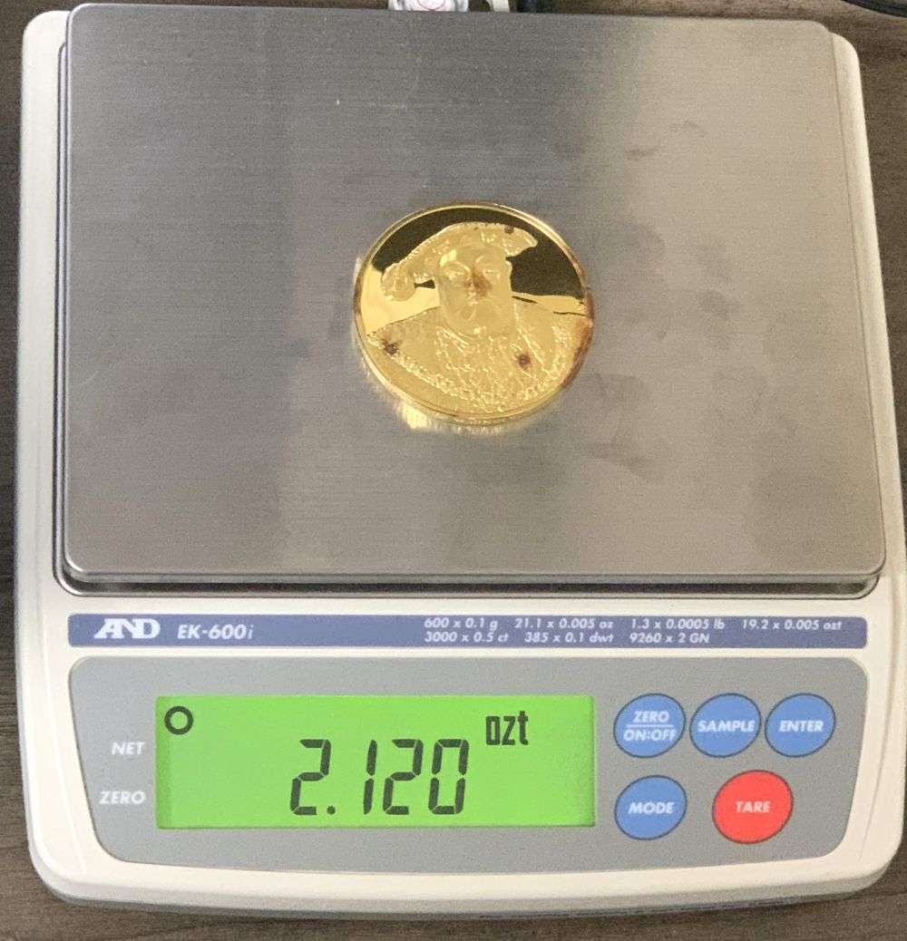 Vintage Henry VIII 1540 Hans Holbein The Younger 24k Gold Over Sterling Silver 2.120 ozt: Winner shall receive the exact coin shown here. (MR/B)