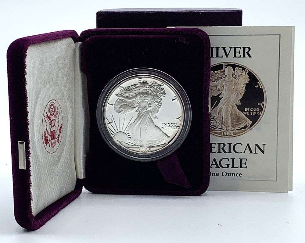 Vintage High Grade 1988-S Proof American Silver Eagle OGP (1 of 4)
