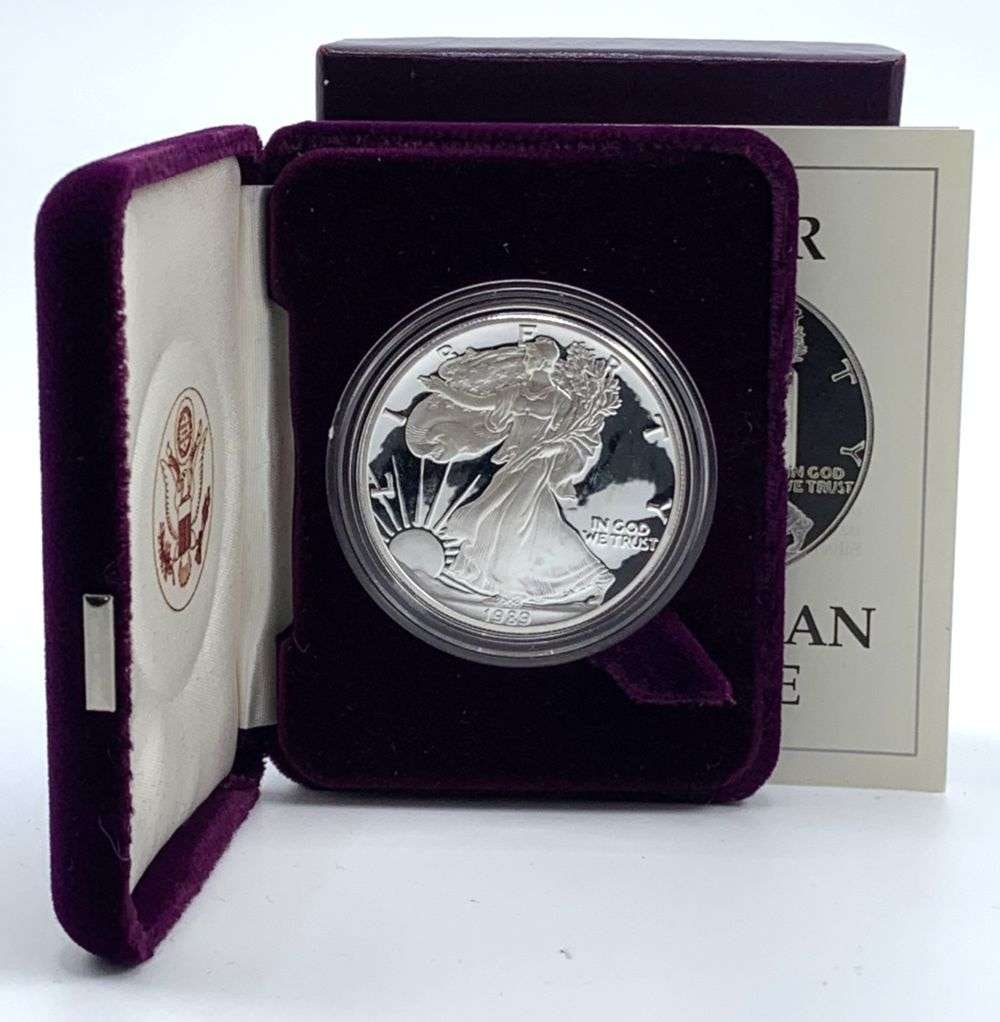 Vintage High Grade 1989-S Proof American Silver Eagle OGP (1 of 4)