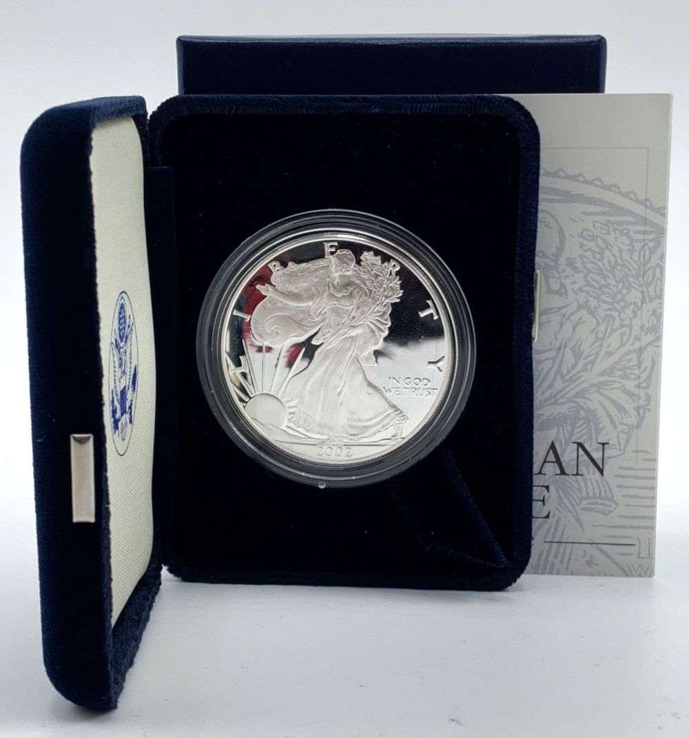 Vintage High Grade 2002-W Proof American Silver Eagle OGP (1 of 4)