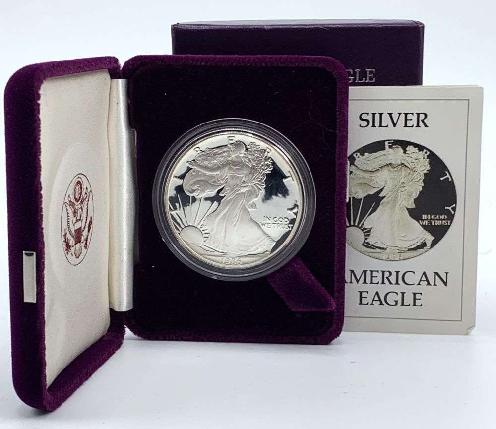 Vintage High Grade First Year 1986-S Proof American Silver Eagle OGP (1 of 4)