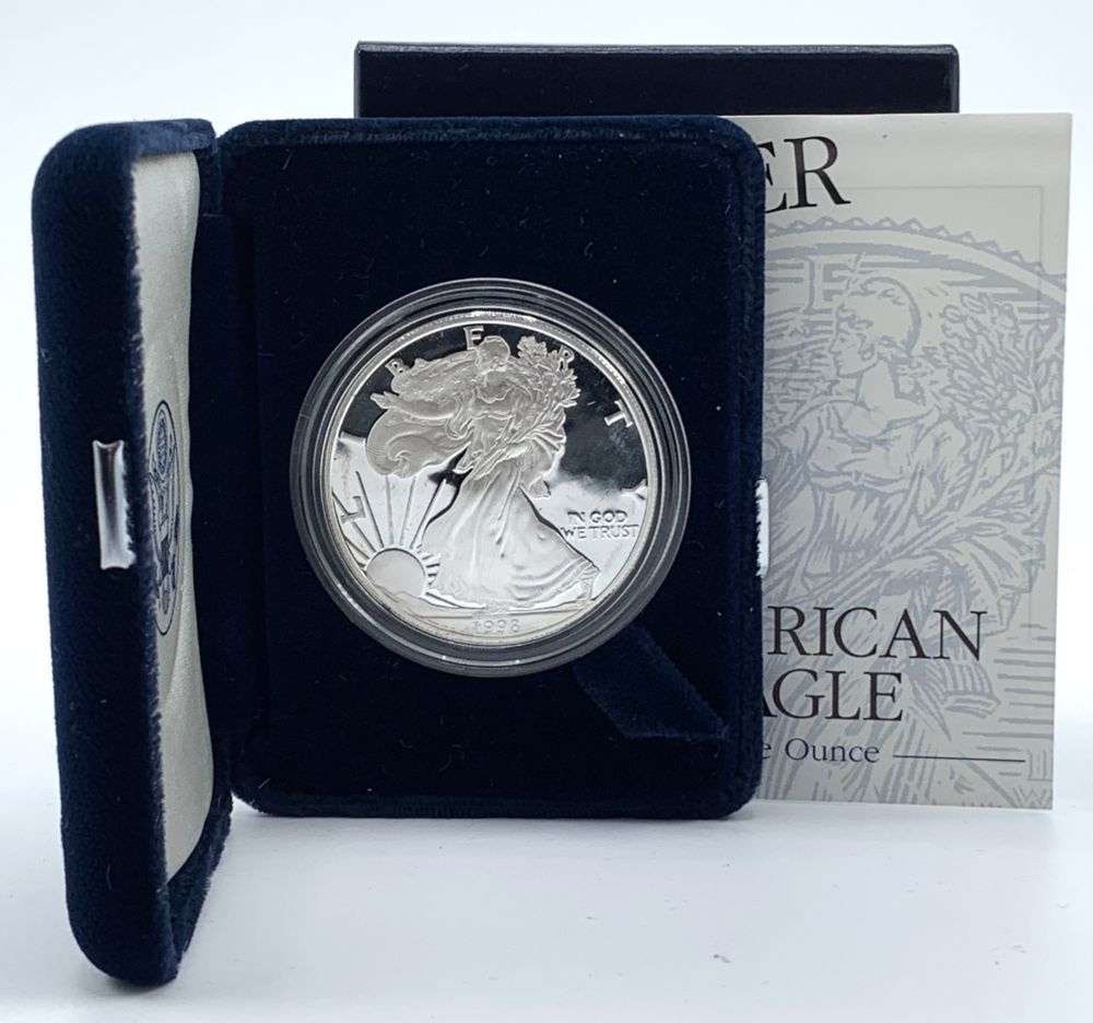 Vintage High Grade 1998-P Proof American Silver Eagle OGP (1 of 4)