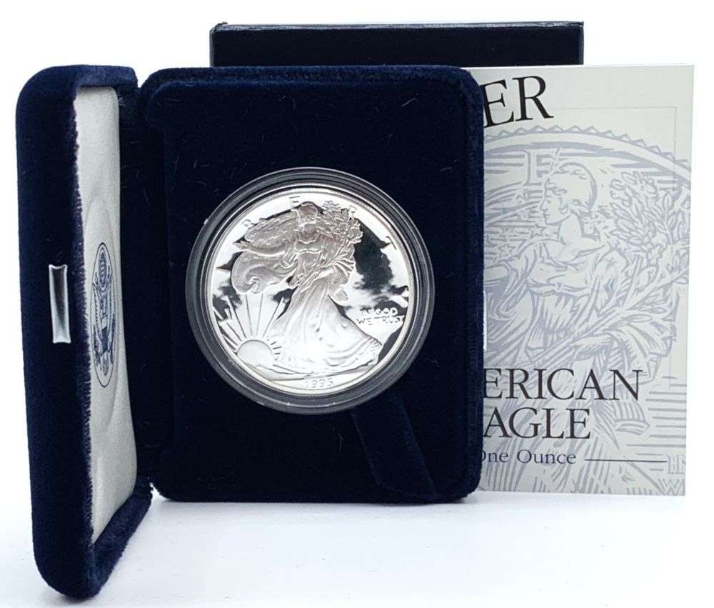 Vintage High Grade 1995-P Proof American Silver Eagle OGP (1 of 4)