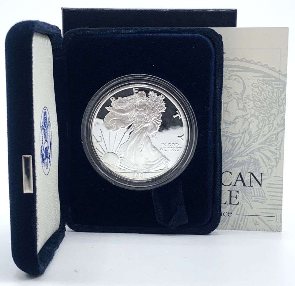 Vintage High Grade 2001-W Proof American Silver Eagle OGP (1 of 4)