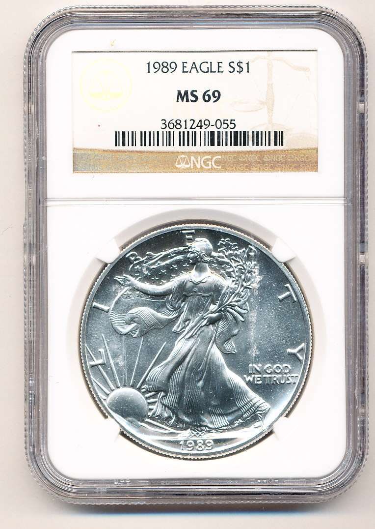 1989 American Silver Eagle NGC MS69 (1 of 4)
