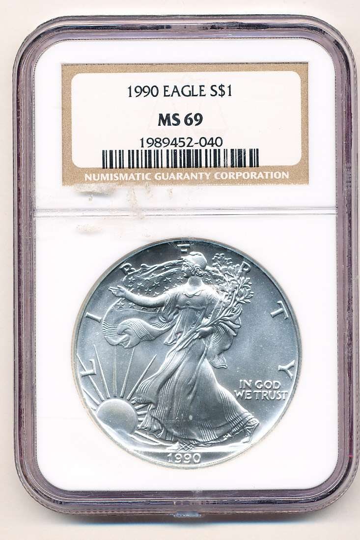 1990 American Silver Eagle NGC MS69 (1 of 4)