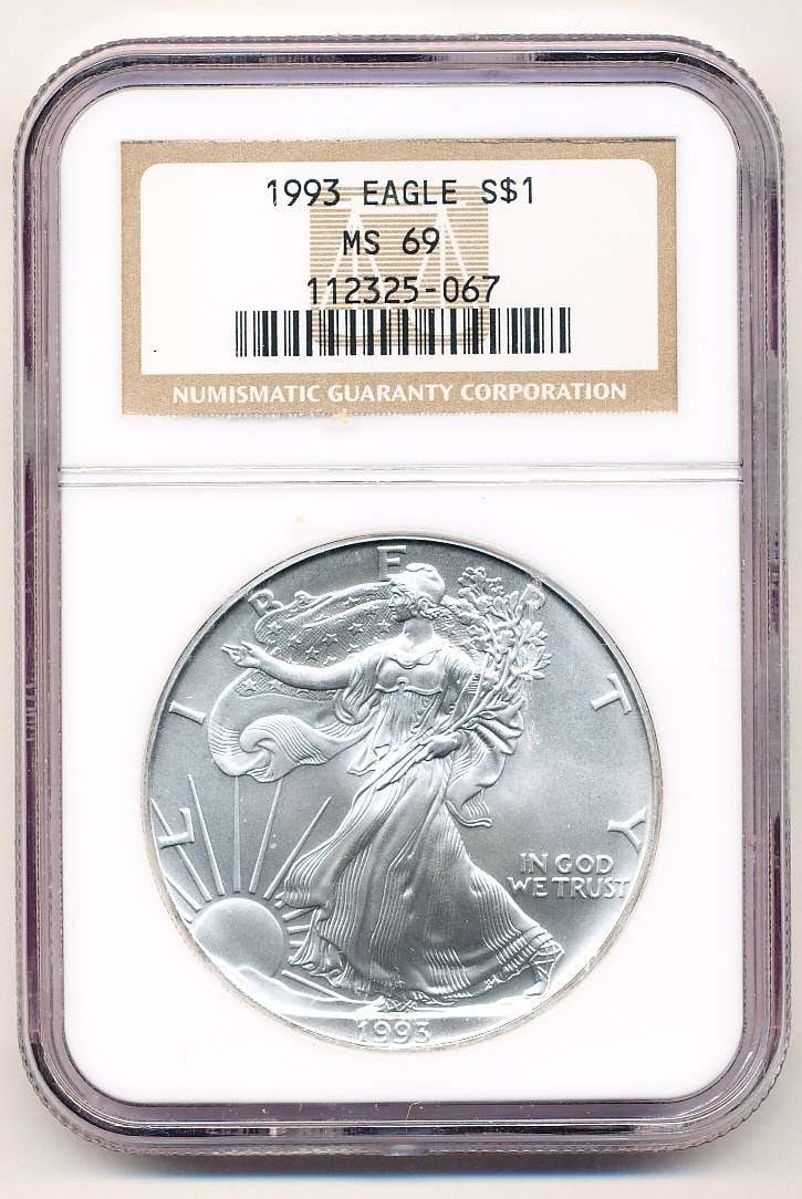 1993 American Silver Eagle NGC MS69 (1 of 4)