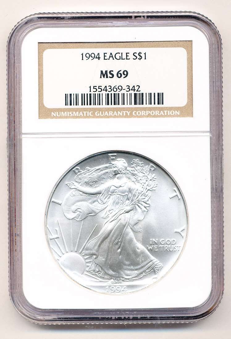 1994 American Silver Eagle NGC MS69 (1 of 4)
