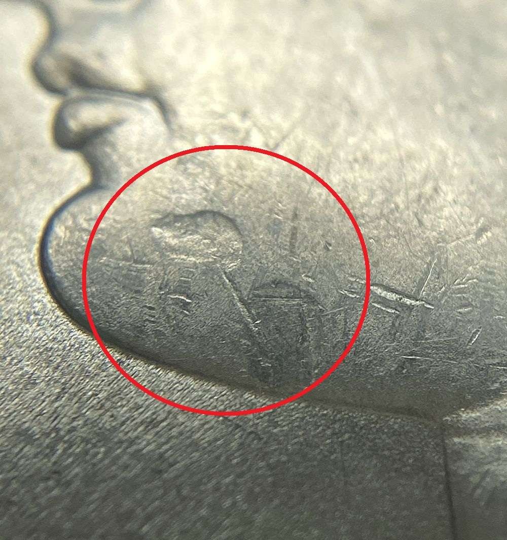 Mint Error 1890 Morgan Silver Dollar MS65 Die Chip (1 of 3)