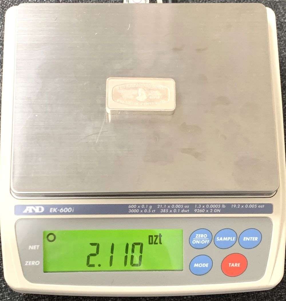Vintage Franklin Mint First National Bank 2.115 ozt 1,000gr Sterling Silver Bar (1 of 5)