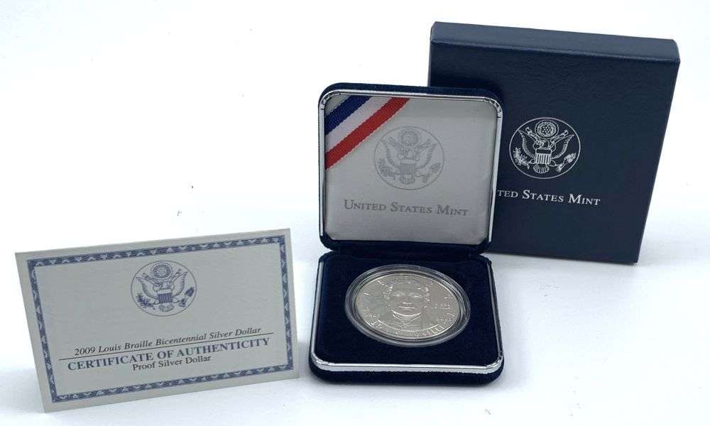 2009 Louis Braille Bicentennial Commemorative Proof Silver Dollar OGP (1 of 4)
