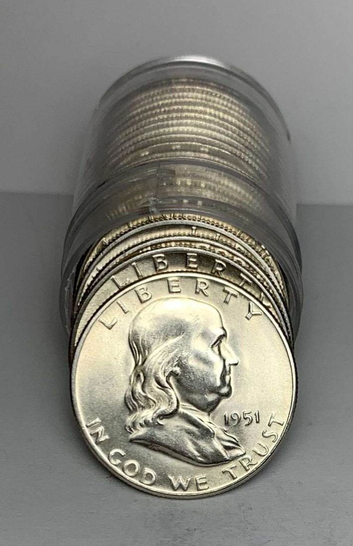 Roll (20-coins) 1951-S Franklin Half Dollar BU (1 of 6)