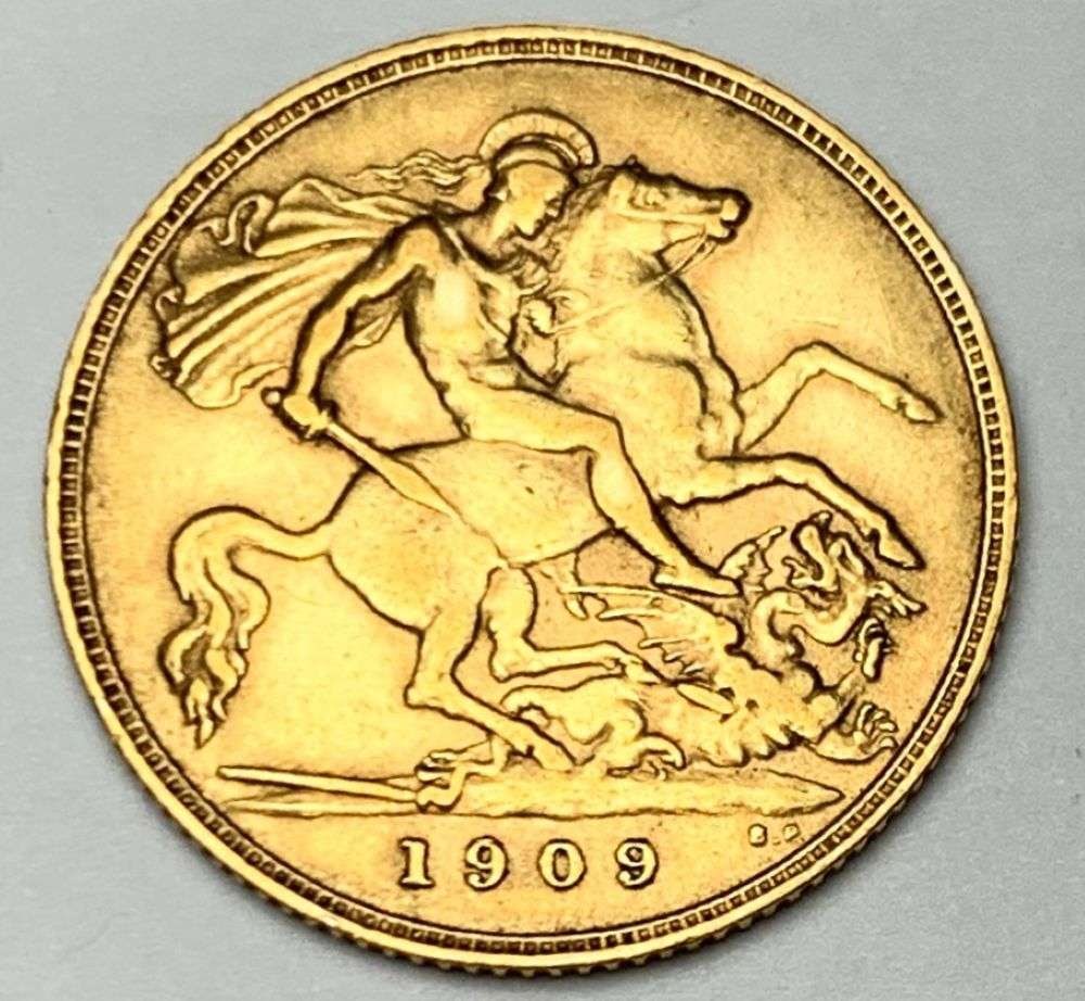 1909 British Gold Sovereign 0.130 ozt AGW (1 of 2)