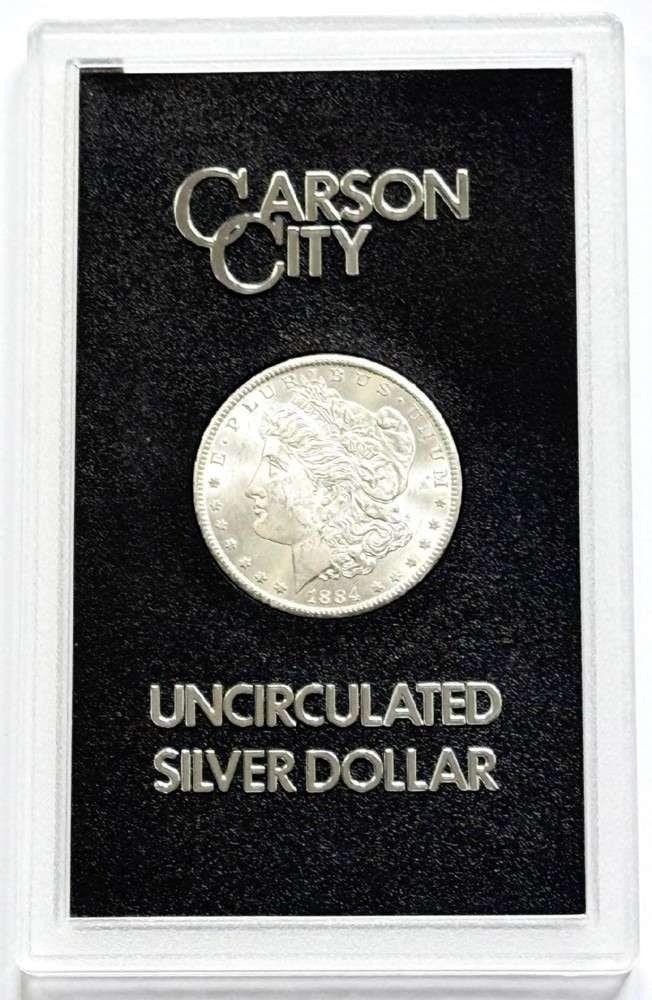 Last Minute! Carson City GSA 1884-CC Morgan Silver Dollar MS64: Winner shall receive the exact coin shown here. (SJ/B)