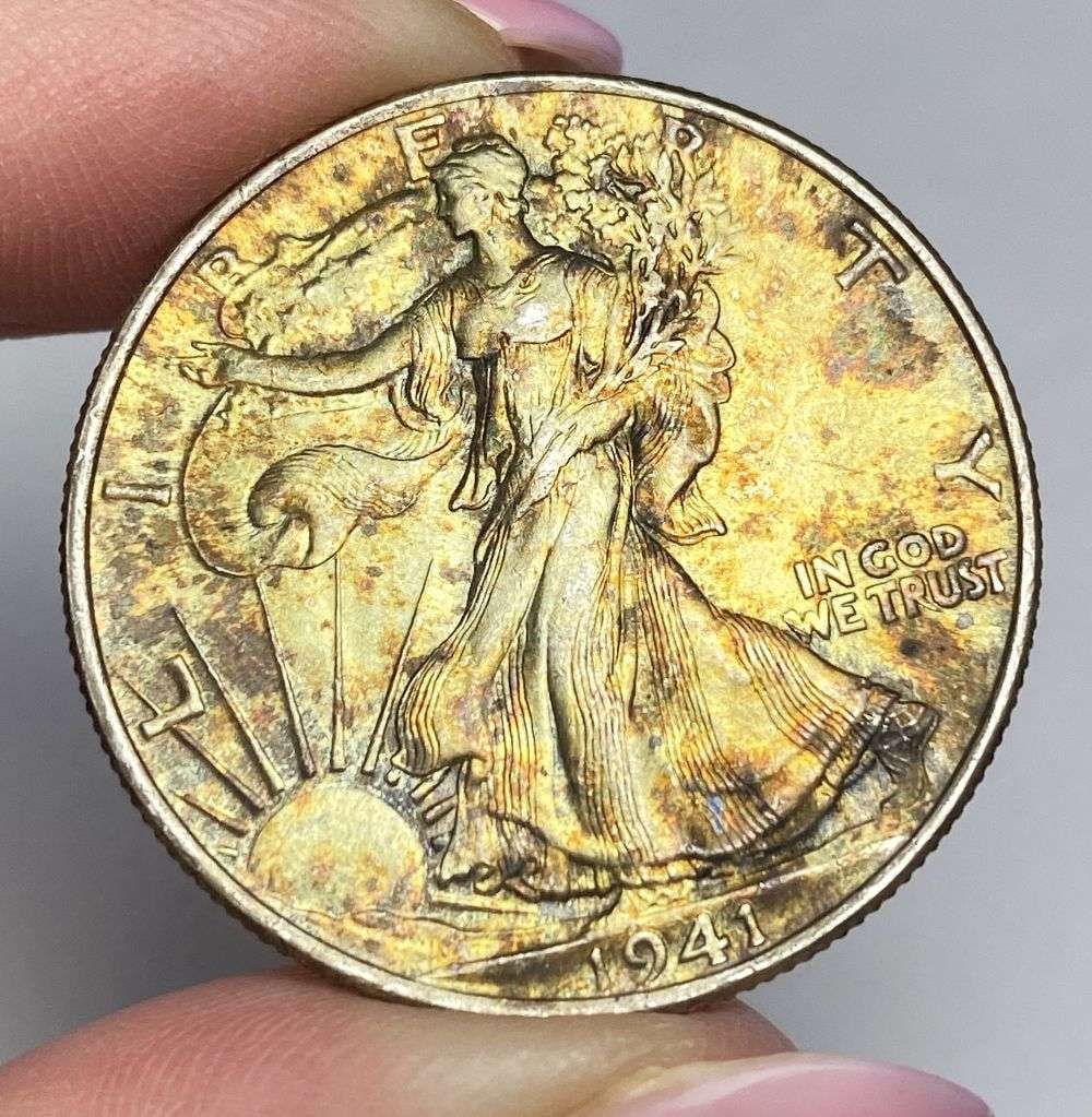 Last Minute Rare Coin Entry! Toned 1941 Walking Liberty Silver Half Dollar MS64: We recently received a consignment, by order of the cosigner all coins are to be sold immediately without grading. There are probably some amazing deals that will be had today. (RR/PR)