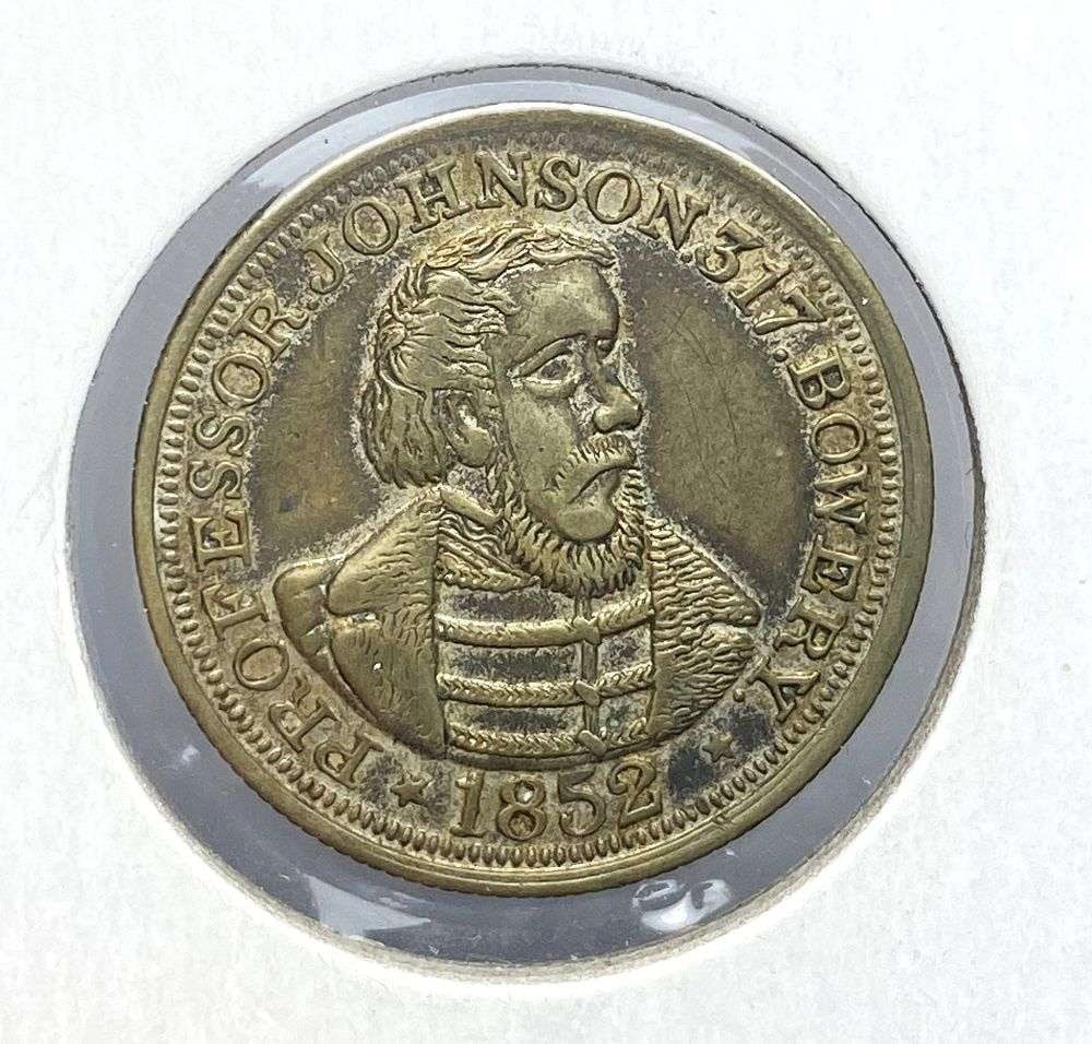 Vintage 1852 Professor Johnson Starch Merchant Token (1 of 3)