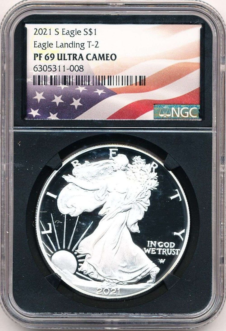 2021-S American Silver Eagle Type 2 NGC PF69 Ultra Cameo (1 of 4)