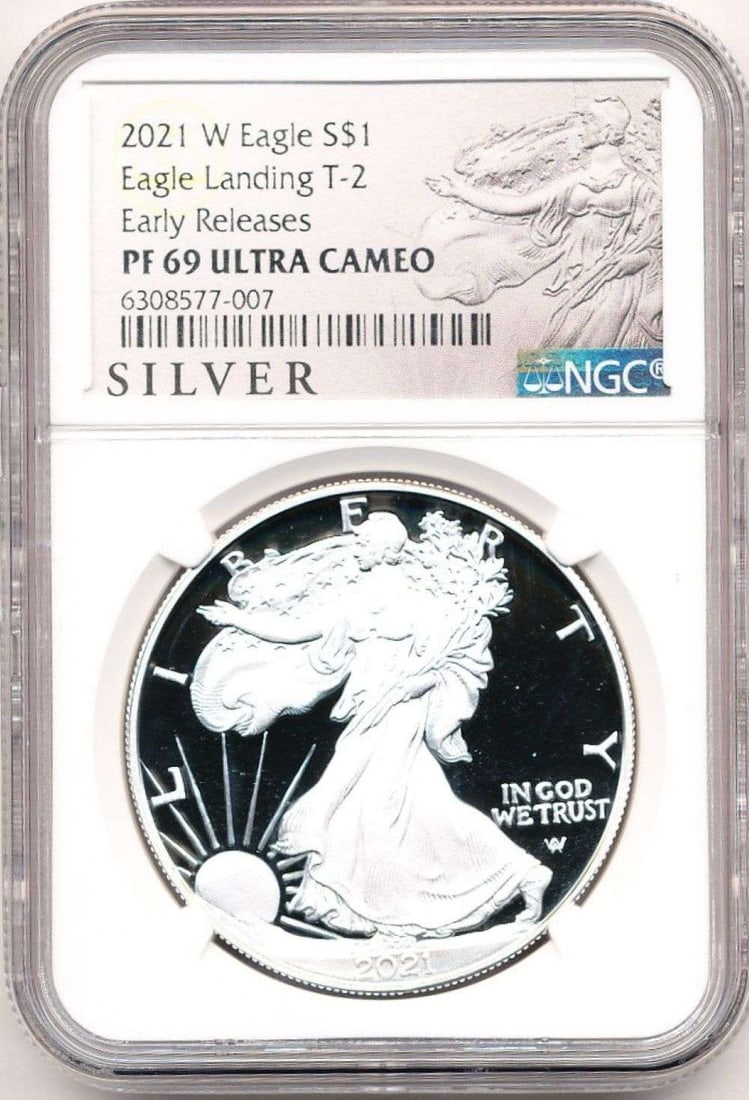 2021-W American Silver Eagle Type 2 NGC PF69 Ultra Cameo Early Releases (1 of 4)