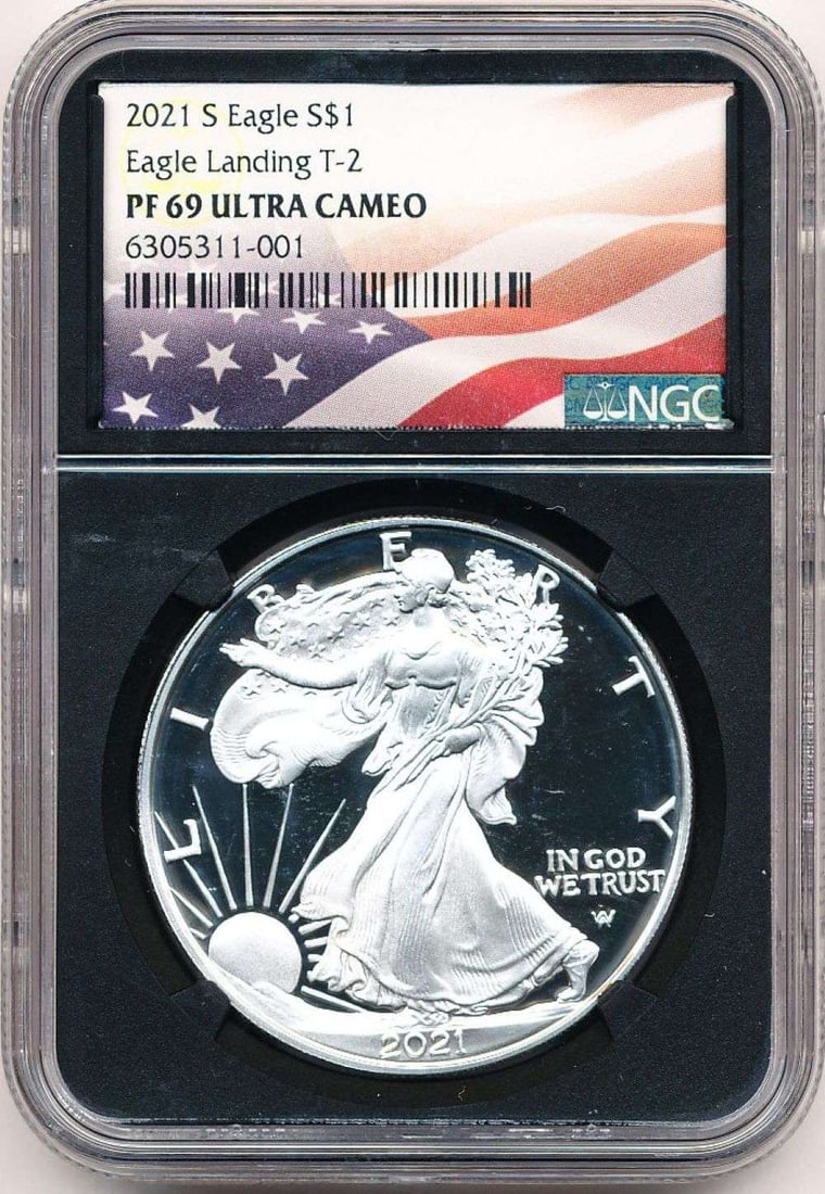 2021-S American Silver Eagle Type 2 NGC PF69 Ultra Cameo (1 of 4)