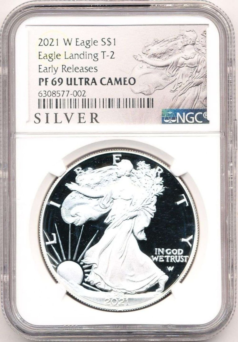 2021-W American Silver Eagle Type 2 NGC PF69 Ultra Cameo Early Releases (1 of 4)