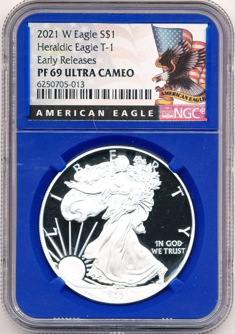 2021-W American Silver Eagle Type 1 NGC PF69 Ultra Cameo Early Releases (1 of 4)
