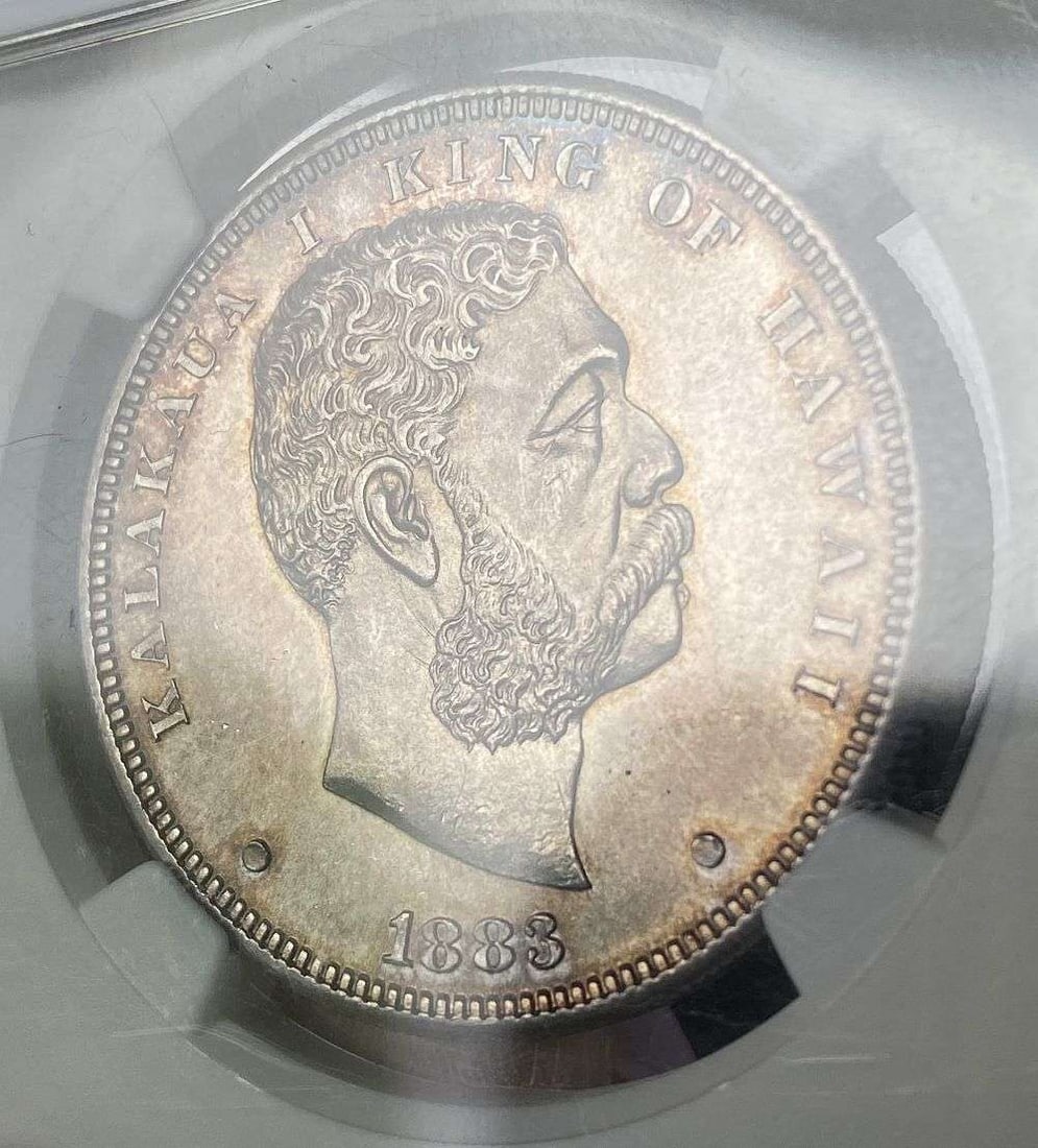 1883 Hawaii Silver Dollar NGC MS63 CAC: Based on the NGC census report, there has been a total of 586 Hawaii dollars with 17 being graded at MS63. Winner shall receive the exact coin shown here. (MR)