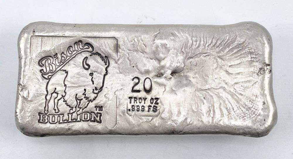 Bison Bullion 20 ozt .999 Silver Bar (1 of 4)
