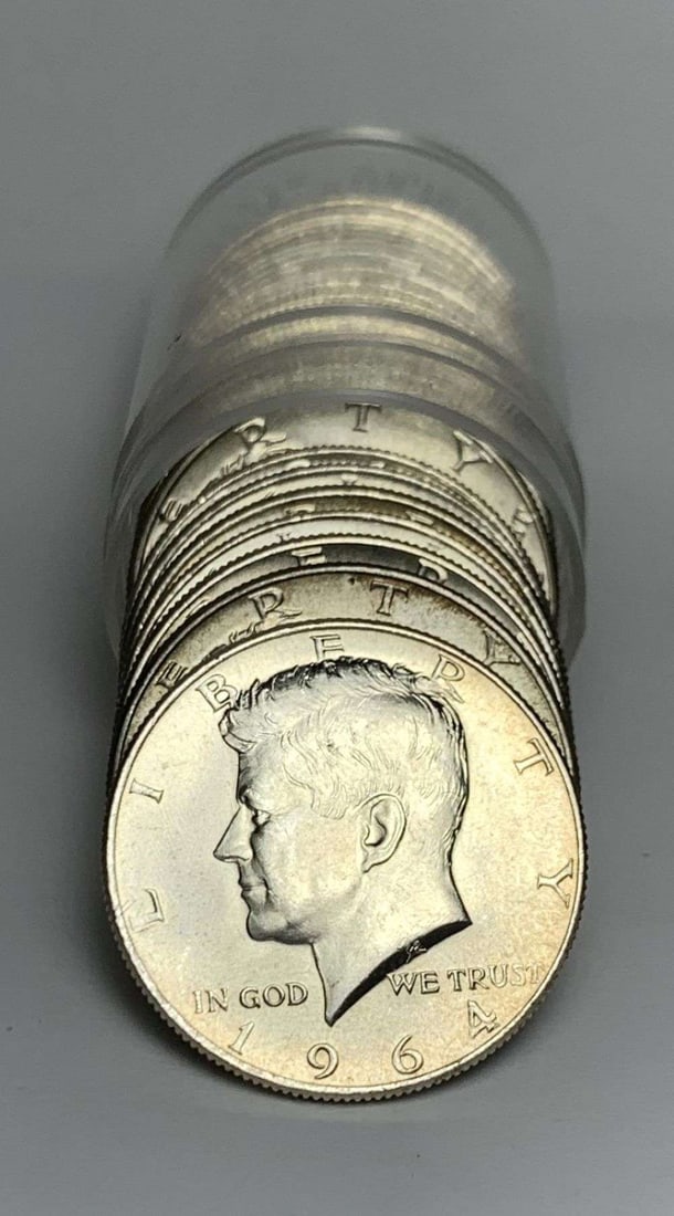 Roll (20-coins) 1964 Kennedy Silver Half Dollar Mint Condition (1 of 3)