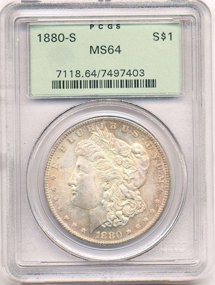 1880-S Morgan Silver Dollar PCGS MS64 OGH (1 of 4)