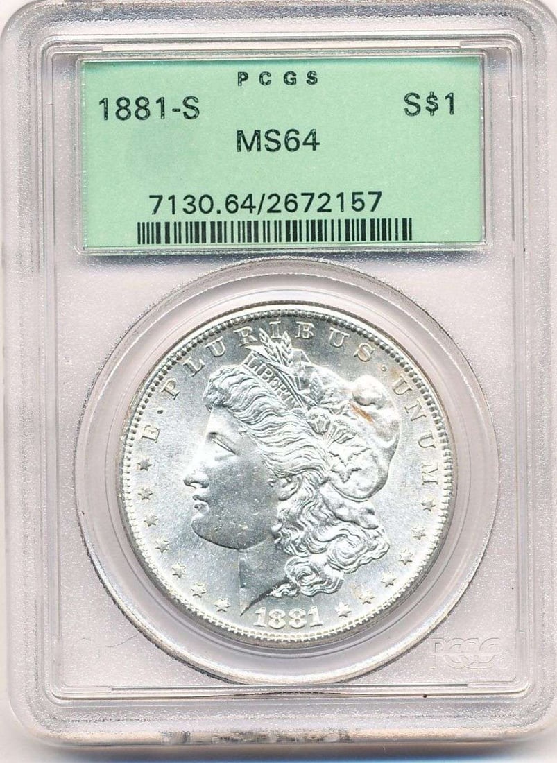 1881-S Morgan Silver Dollar PCGS MS64 OGH (1 of 4)