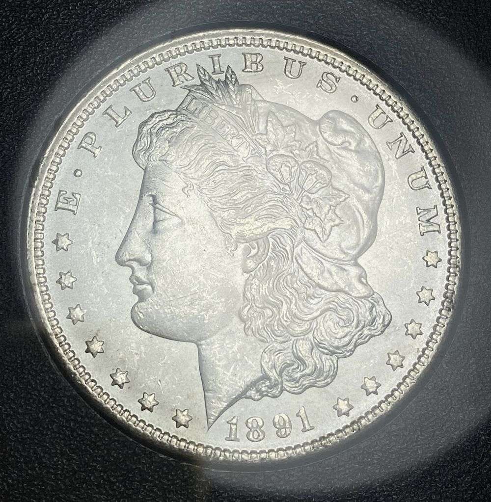 Carson City GSA 1891-CC Morgan Silver Dollar MS62 CAC: Winner shall receive the exact coin shown here. (MR)