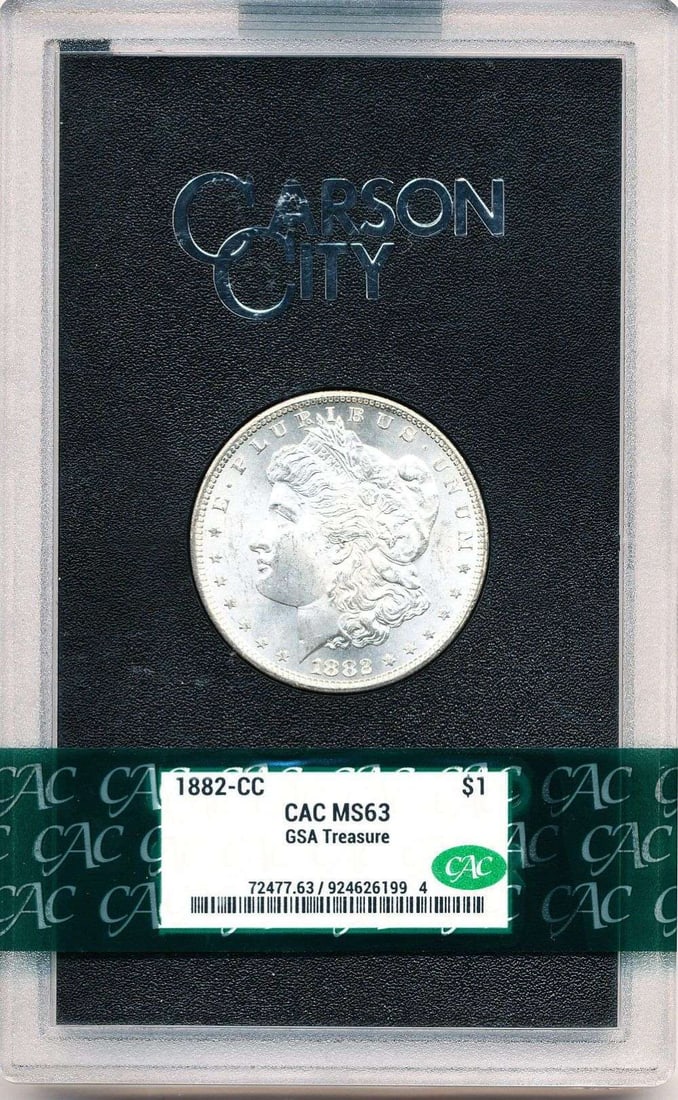 Carson City GSA 1882-CC Morgan Silver Dollar MS63 CAC: Winner shall receive the exact coin shown here. (MR)