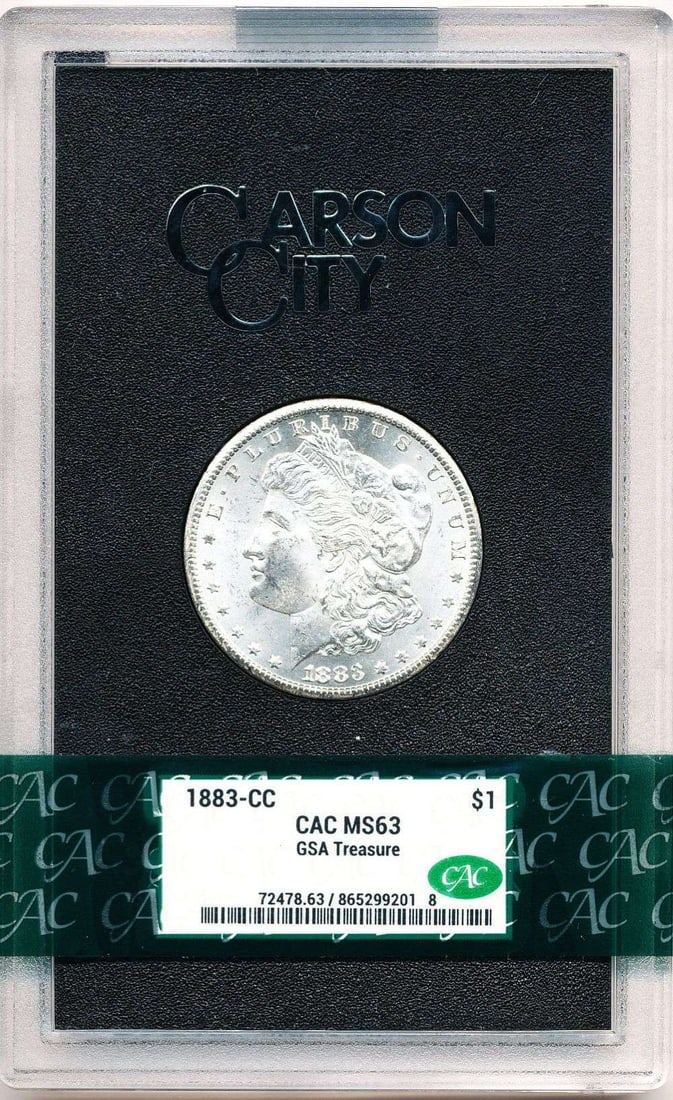 Carson City GSA 1883-CC Morgan Silver Dollar MS63 CAC: Winner shall receive the exact coin shown here. (MR)