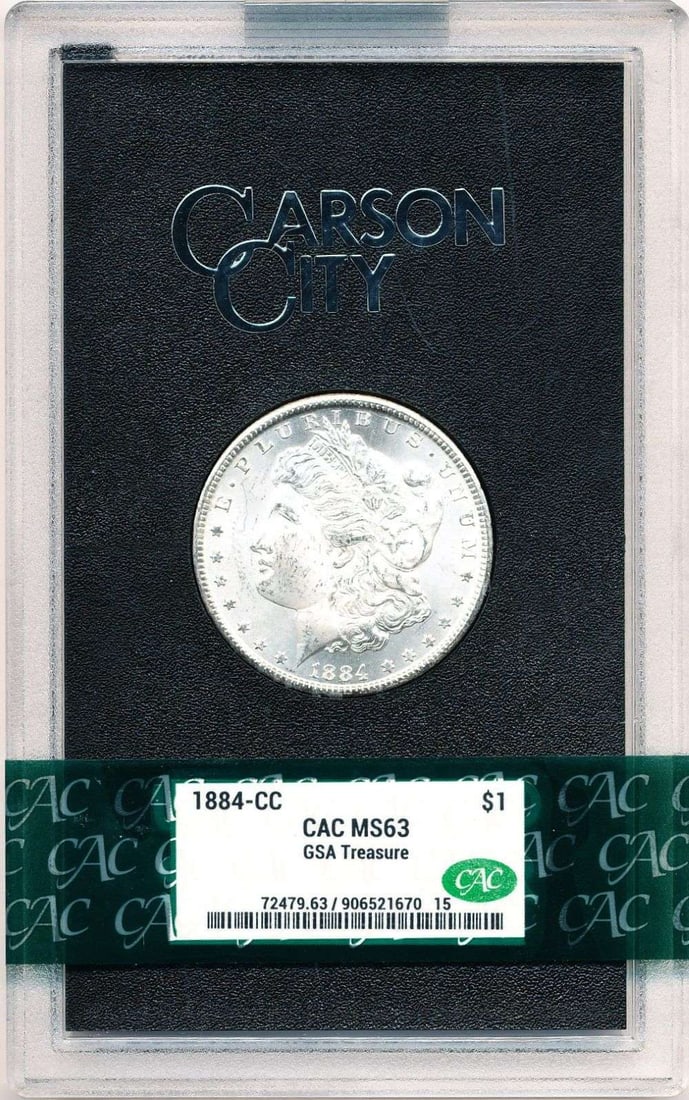 Carson City GSA 1884-CC Morgan Silver Dollar MS63 CAC: Winner shall receive the exact coin shown here. (MR)