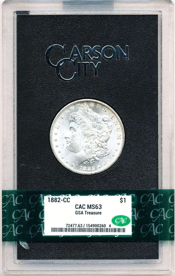 Carson City GSA 1882-CC Morgan Silver Dollar MS63 CAC: Winner shall receive the exact coin shown here. (MR)