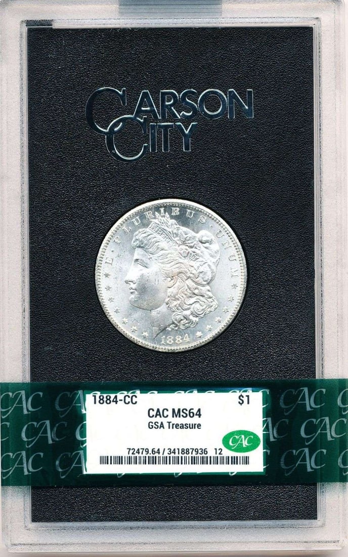 Carson City GSA 1884-CC Morgan Silver Dollar MS64 CAC: Winner shall receive the exact coin shown here. (MR)