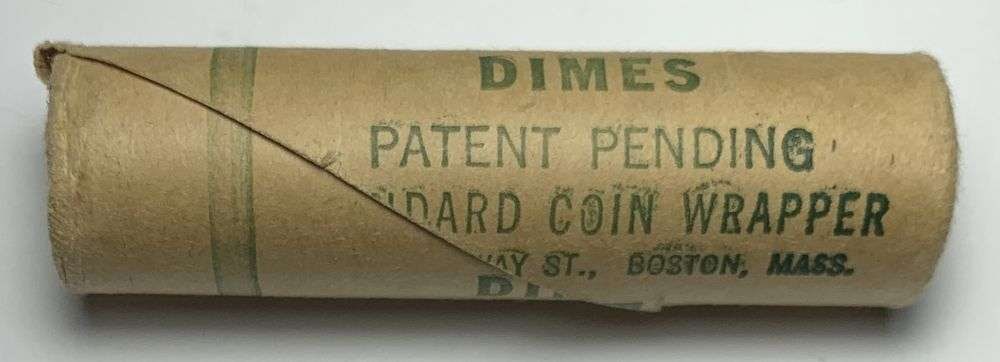Bank Wrapped Roll (50) 1954-P Roosevelt Silver Dimes: Winner shall receive the exact roll (50-coins) shown here. (MR/LUR)