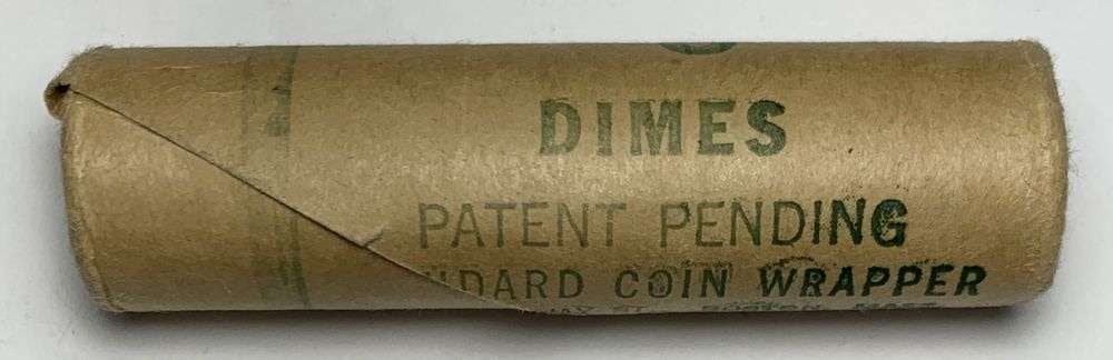 Bank Wrapped Roll (50) 1954-P Roosevelt Silver Dimes: Winner shall receive the exact roll (50-coins) shown here. (MR/LUR)