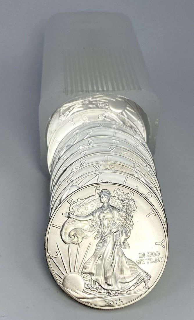 Last Minute! Original Treasury Roll (20) 2015 American Silver Eagle: Winner shall receive the exact roll (20-coins) shown here. (RR/LRRB)
