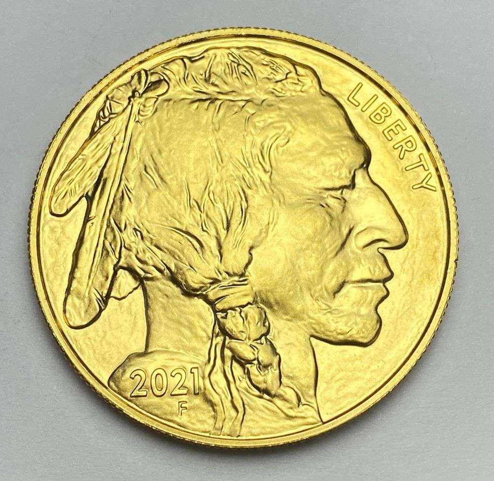Last Minute! 2021 American $50 Buffalo 1 ozt .9999 Gold: Winner shall receive the exact coin shown here. (RR/PRBB)