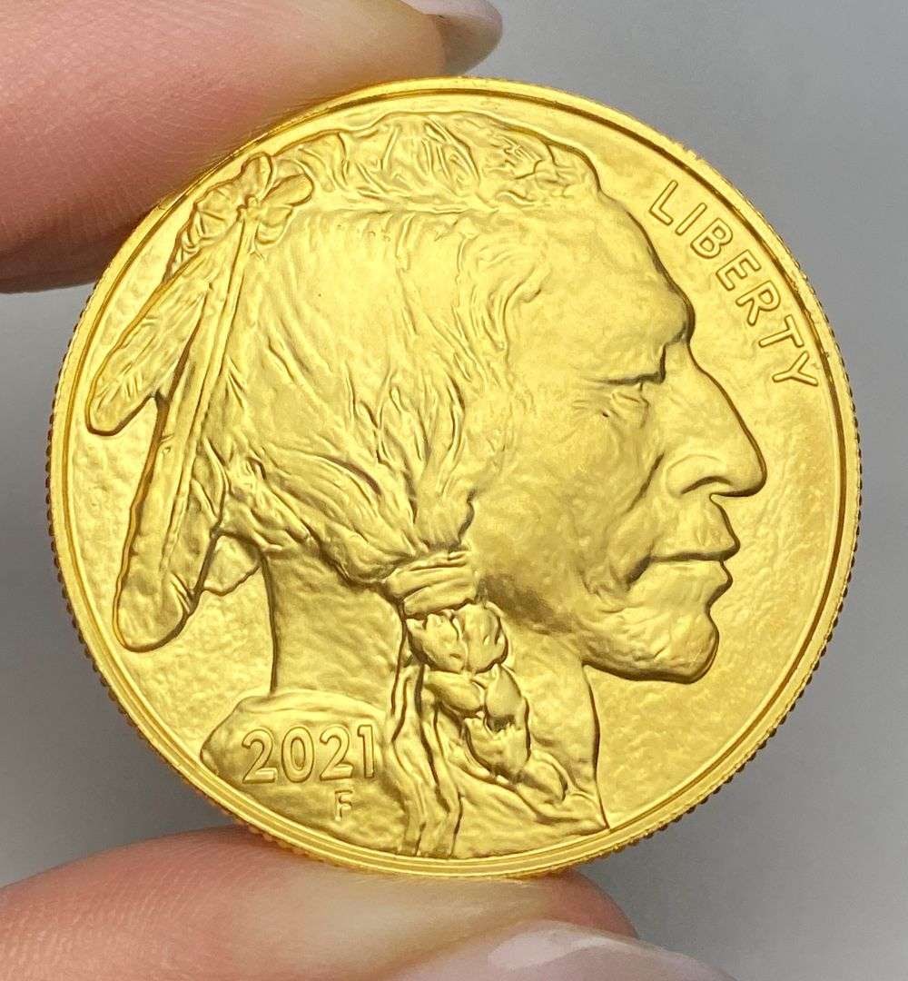 Last Minute! 2021 American $50 Buffalo 1 ozt .9999 Gold: Winner shall receive the exact coin shown here. (RR/PRBB)