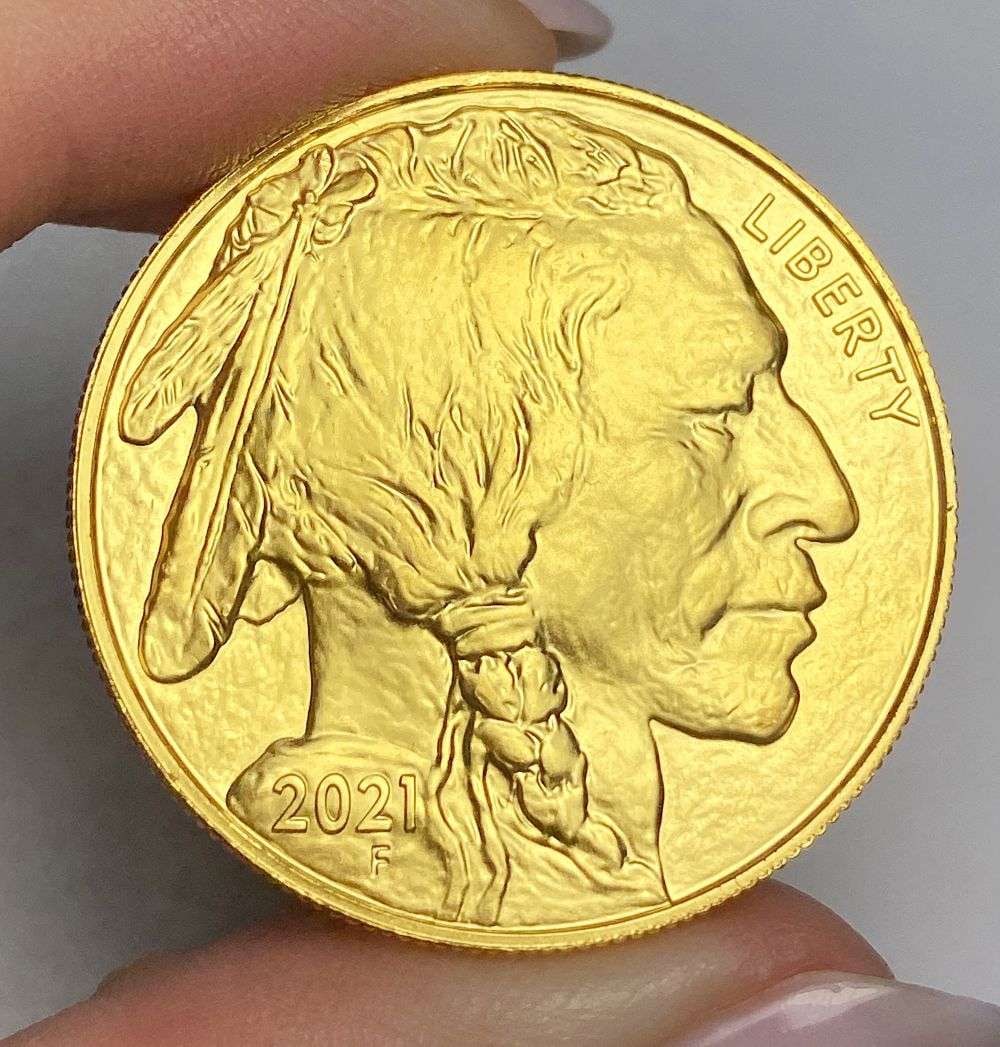 Last Minute! 2021 American $50 Buffalo 1 ozt .9999 Gold: Winner shall receive the exact coin shown here. (RR/PRBB)