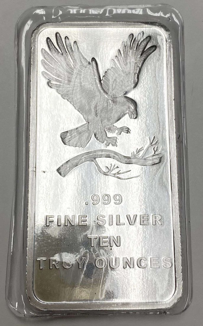 Last Minute! SilverTowne Trademark Eagle 10 ozt .999 Silver Bar: Winner shall receive (1) bar precisely resembling the one shown here. (RR/FUB)