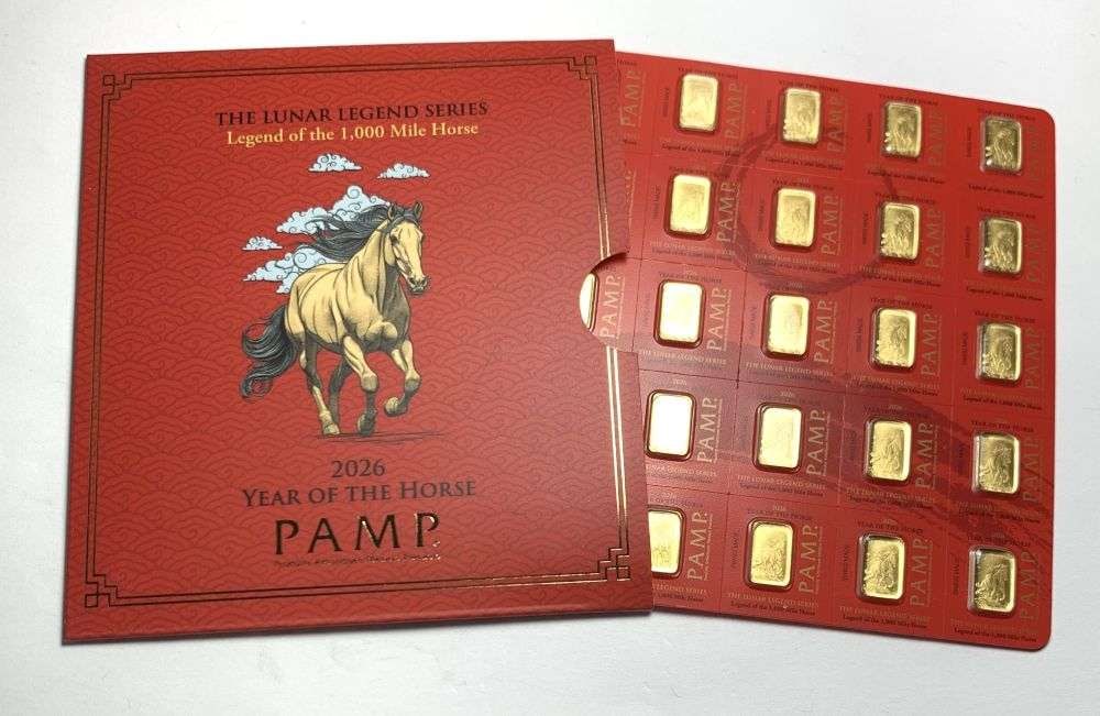 Last Minute! Pamp Suisse 2026 Year of the Horse 1g .9999 Gold Breakable Bar (25-bars): Winner shall receive the exact bar (25-bars) shown here. (MR/EIRB)