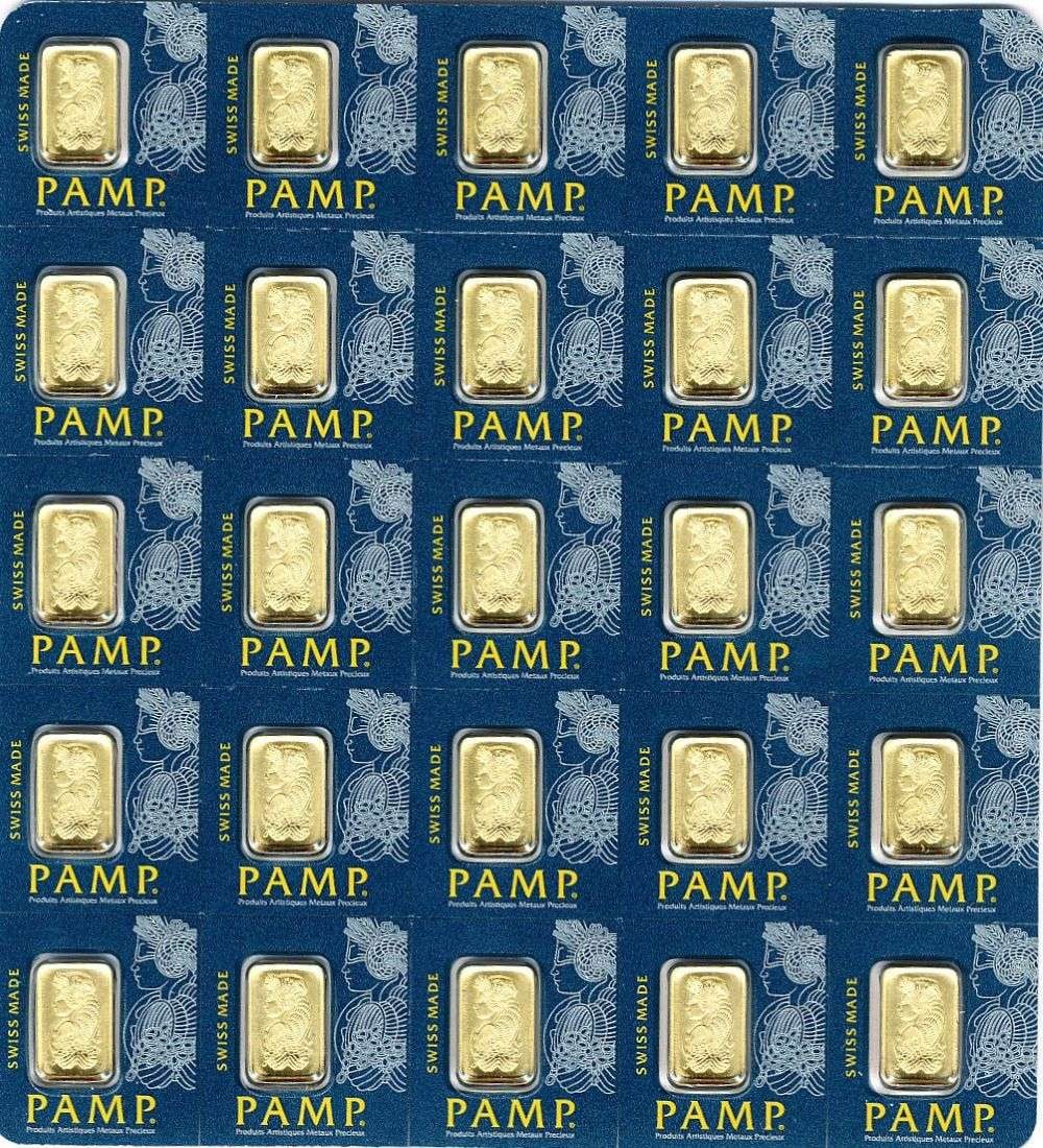 Last Minute! Pamp Suisse Lady Fortuna 1g .9999 Gold Breakable Bar (25-bars): Winner shall receive the exact bar (25-bars) shown here. (MR/EIRB)
