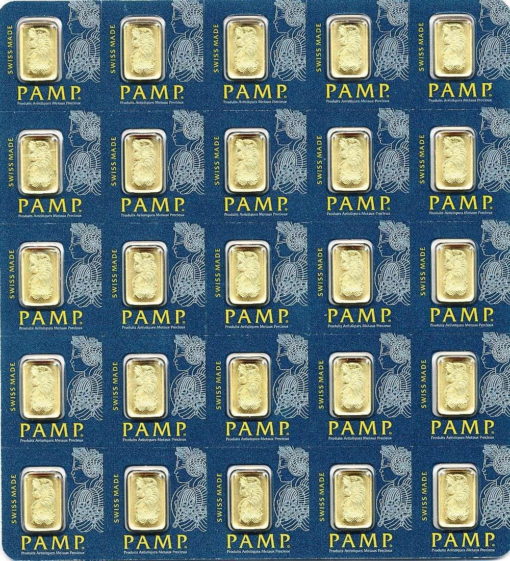 Last Minute! Pamp Suisse Lady Fortuna 1g .9999 Gold Breakable Bar (25-bars): Winner shall receive the exact bar (25-bars) shown here. (MR/EIRB)