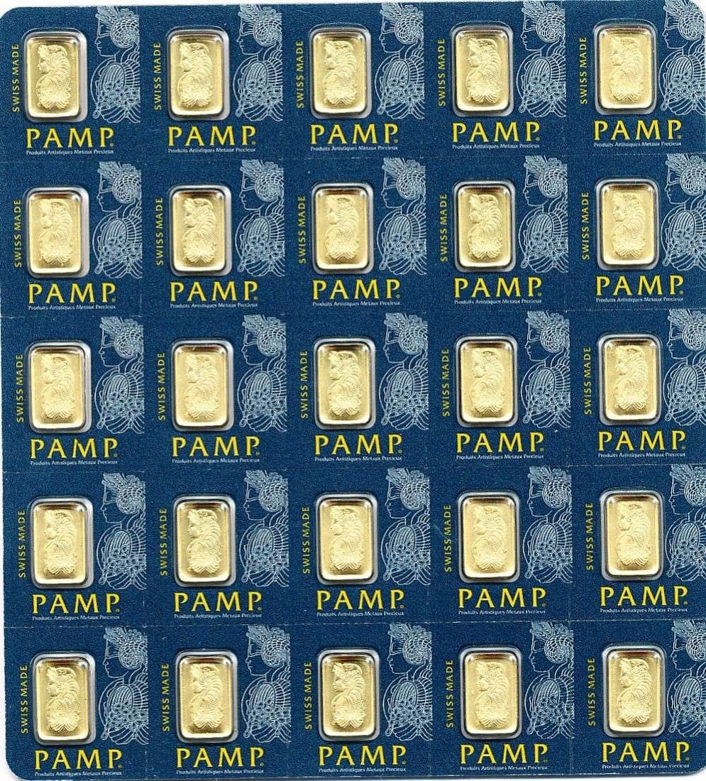 Last Minute! Pamp Suisse Lady Fortuna 1g .9999 Gold Breakable Bar (25-bars): Winner shall receive the exact bar (25-bars) shown here. (MR/EIRB)