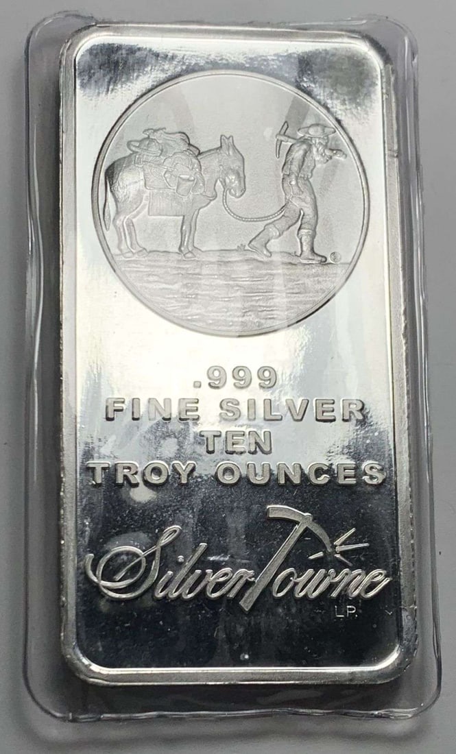 Last Minute! SilverTowne Prospector 10 ozt .999 Silver Bar (1 of 4)